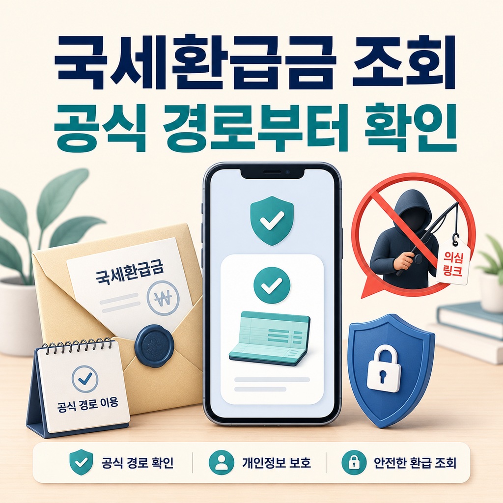 국세환급금을 공식 경로에서 조회하고 의심 링크를 피하는 안전 확인 장면